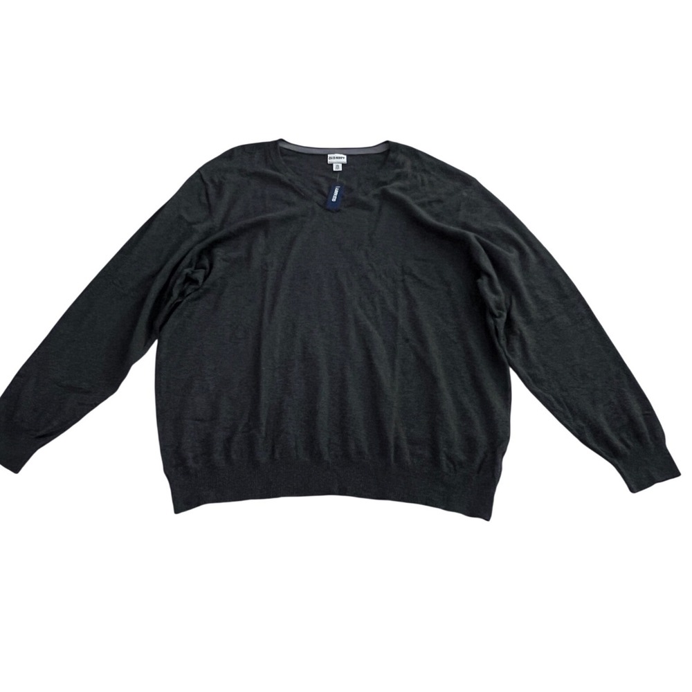 Old Navy Classic V Neck Lightweight Cotton Sweater Dark Gray XXXL Cotton NWT